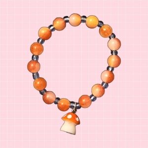 Handmade Beaded Mushroom Bracelet